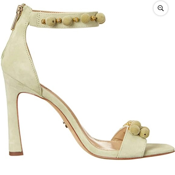 Sam Edelman Luella Pistachio Leather Ankle Strap Heeled Sandal US 7.5